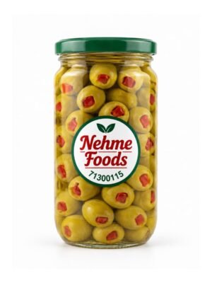 green olives stuffed with red peppar green olives stuffed with red peppar